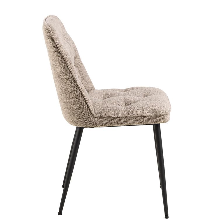 Brooke Dining Chair - Set of 2 - Beige Boucle Fabric