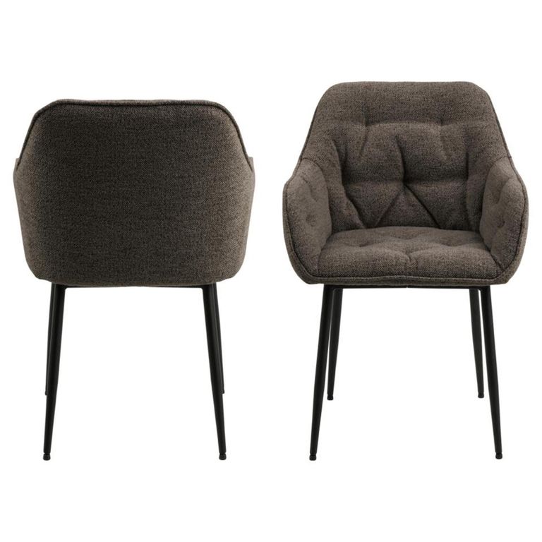 Brooke Dining Armchair - Set of 2 - Taupe Boucle Fabric