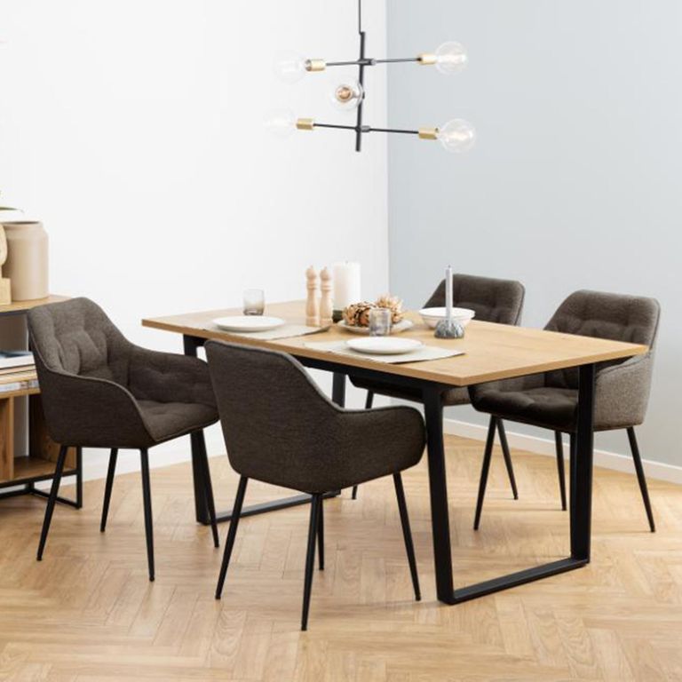 Brooke Dining Armchair - Set of 2 - Taupe Boucle Fabric