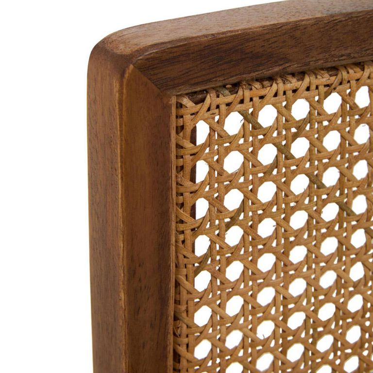 Buffalo Dining Chair - Tan Buffalo Leather with Cane Backrest - Set of 2