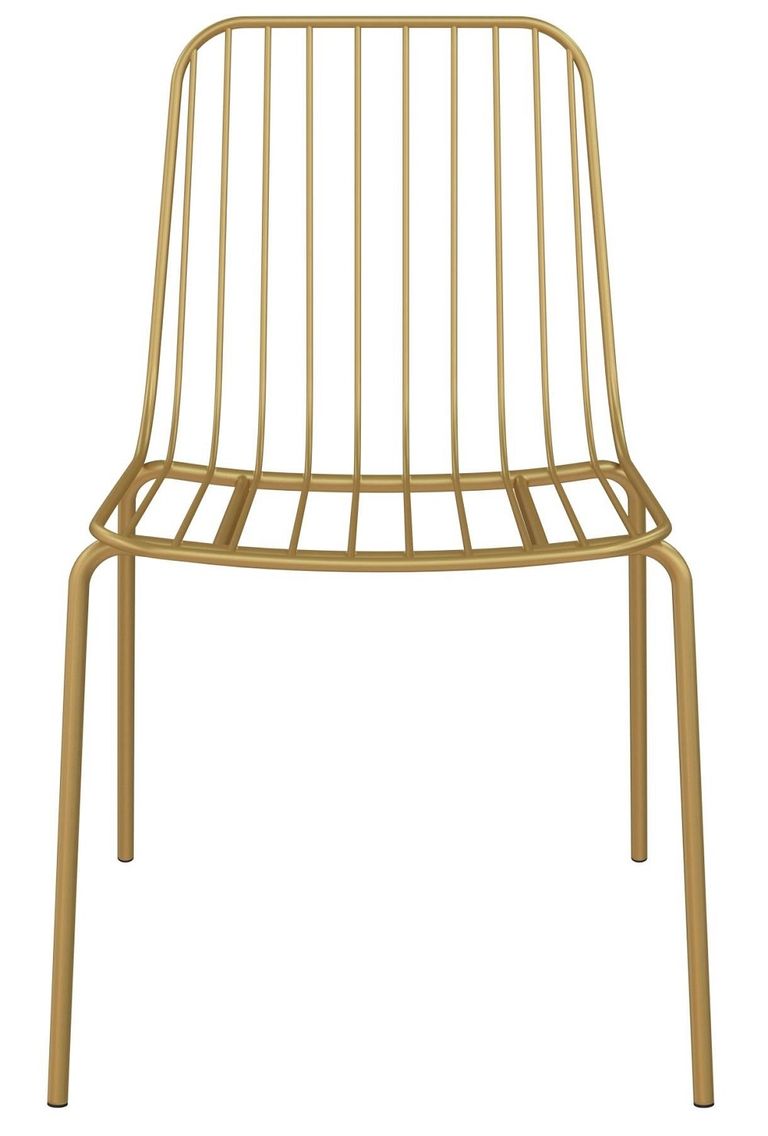 2 x Cabo Gold Metal Wire Dining Chair - C025013UK