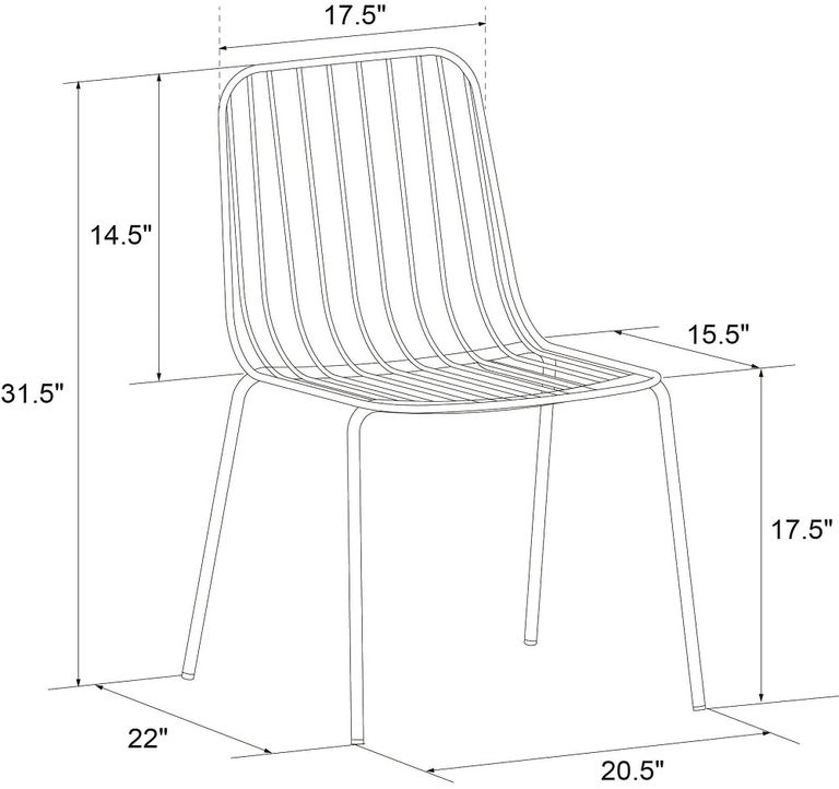 2 x Cabo Metal Wire Dining Chair - C025001UK