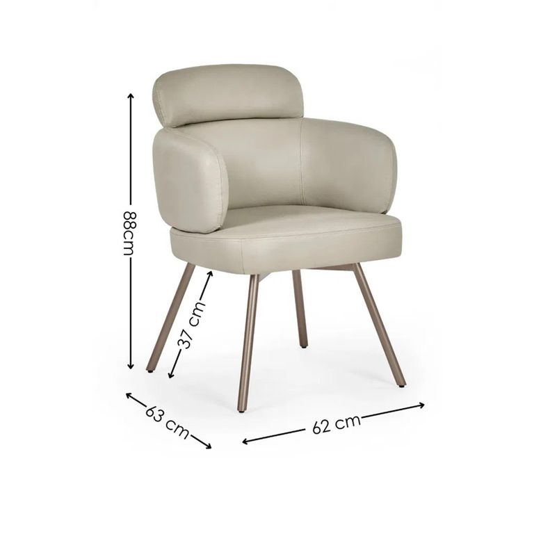 Callisto Dining Chair - Set of 2 - Taupe Faux Leather