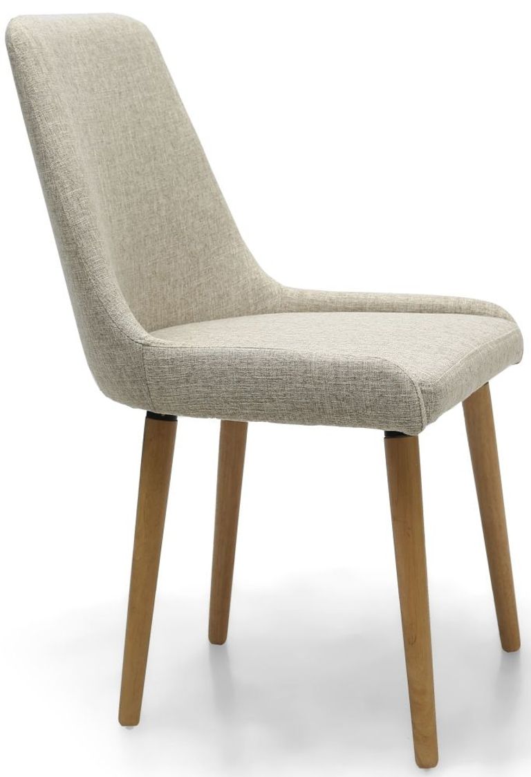 2 x Capri Flax Natural Fabric Dining Chair