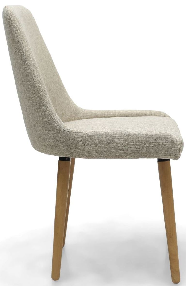 2 x Capri Flax Natural Fabric Dining Chair