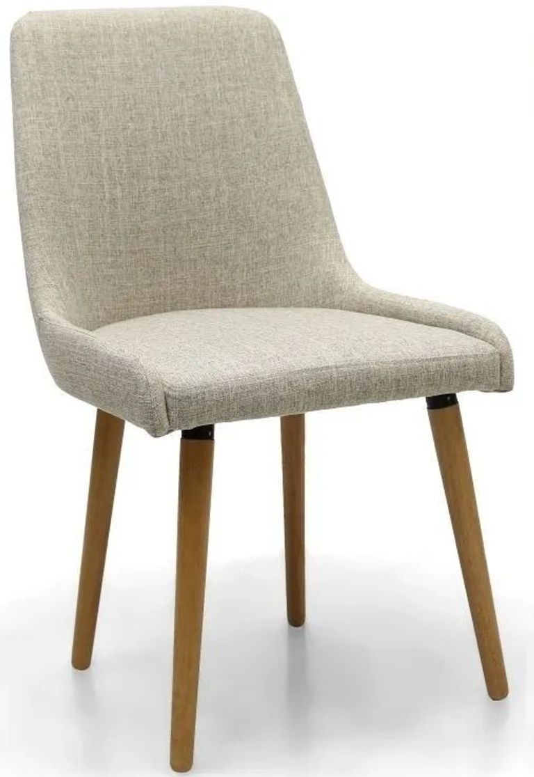 2 x Capri Flax Natural Fabric Dining Chair