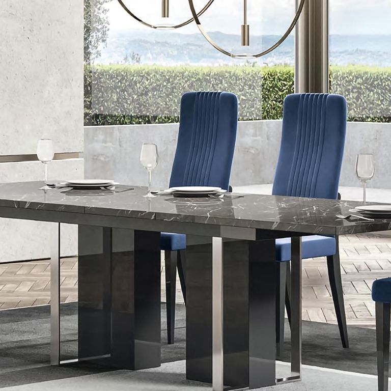 2 x Carvelle Blue Fabric Dining Chair