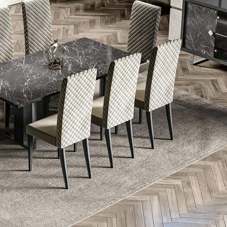 2 x Carvelle Grey Fabric Dining Chair