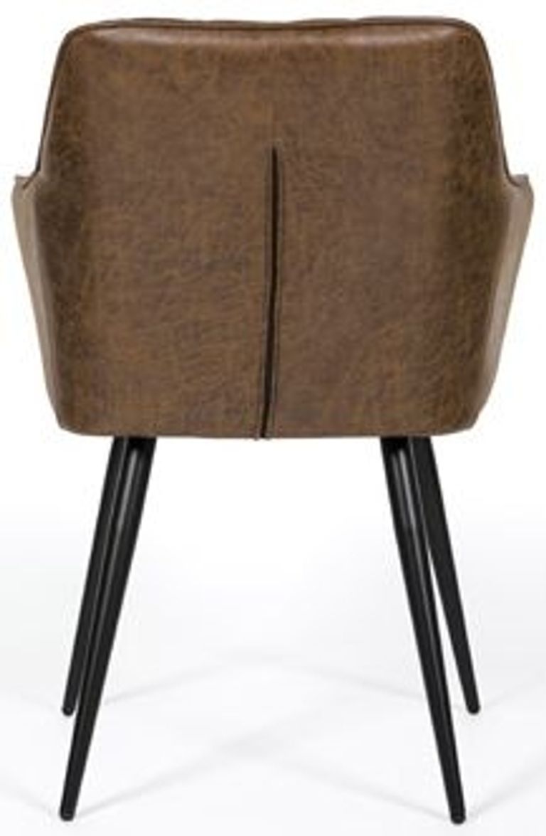 Charlie Dining Chair - Set of 2 - Brown Faux Leather