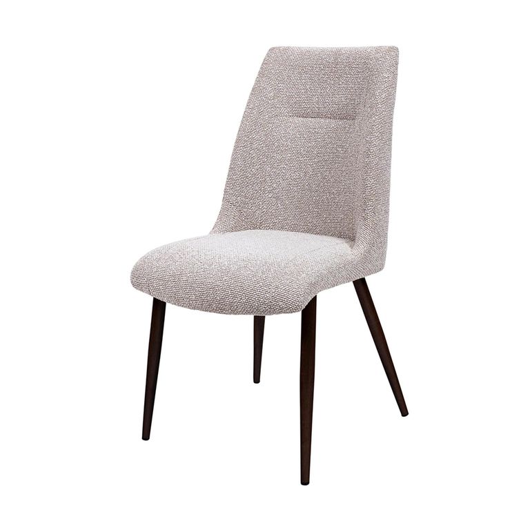 2 x Chelsea Natural Fabric Dining Chair with Brown Legs