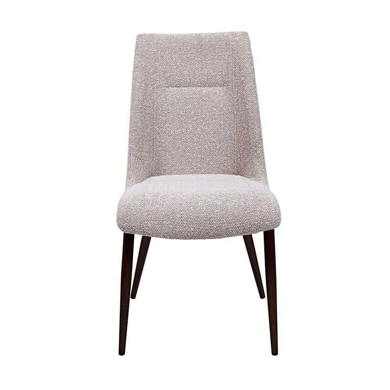 2 x Chelsea Natural Fabric Dining Chair with Brown Legs