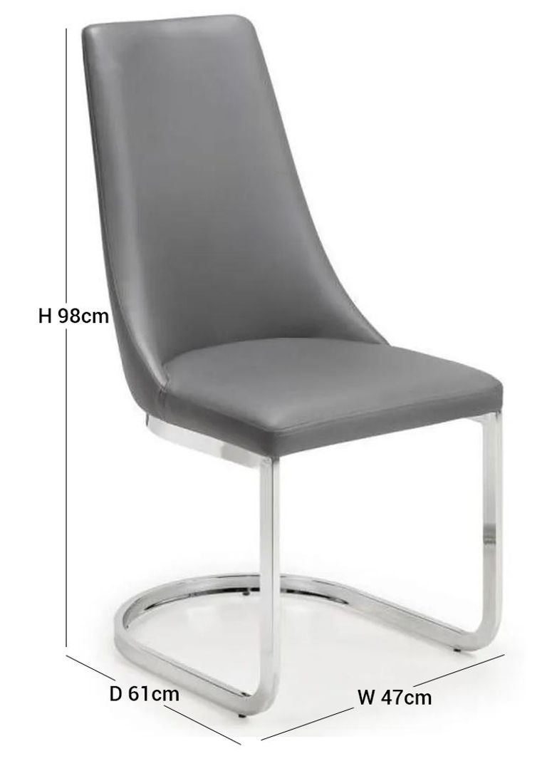 Como Cantilever Dining Chair - Set of 2 - Grey