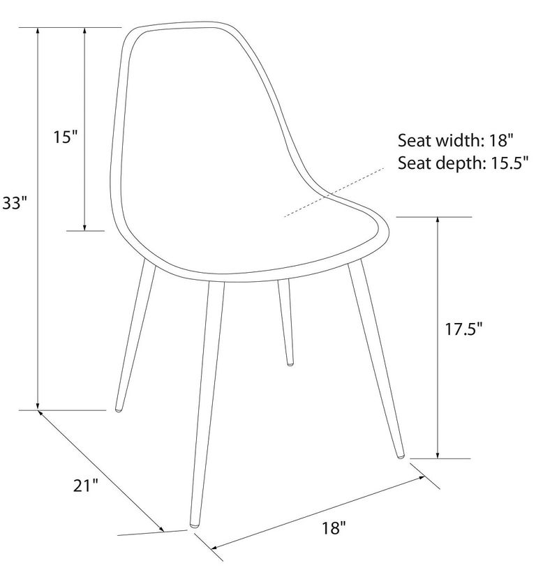 2 x Cottle Black Plastic Dining Chair - C005501TUK