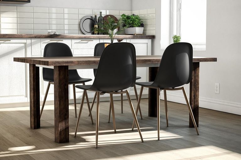 2 x Cottle Black Plastic Dining Chair - C005501TUK