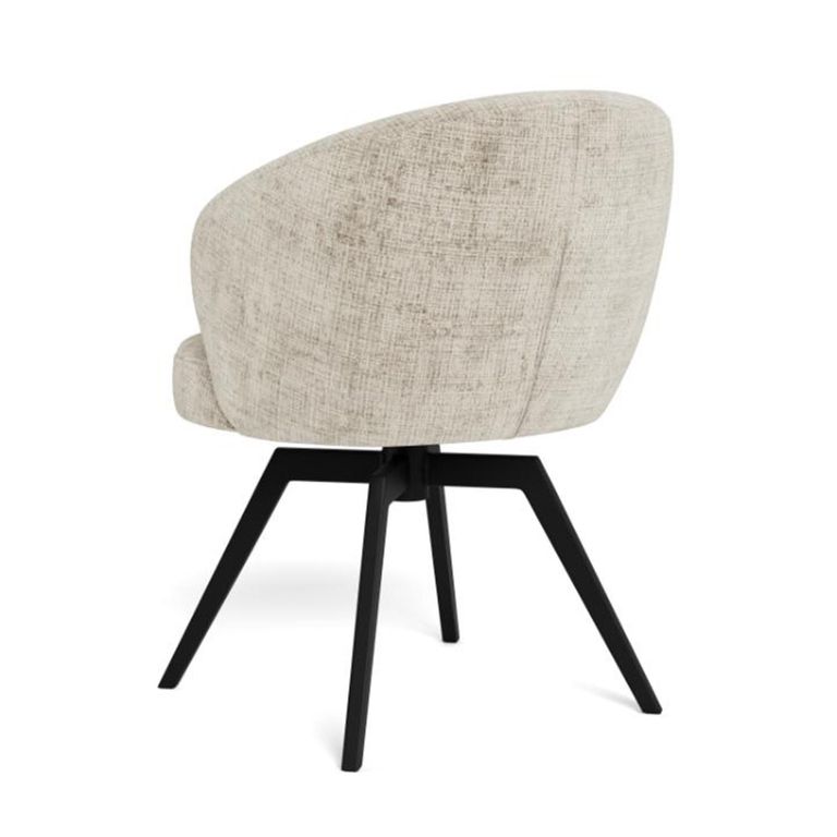 Darlene Swivel Dining Chair - Set of 2 - Beige Boucle Fabric