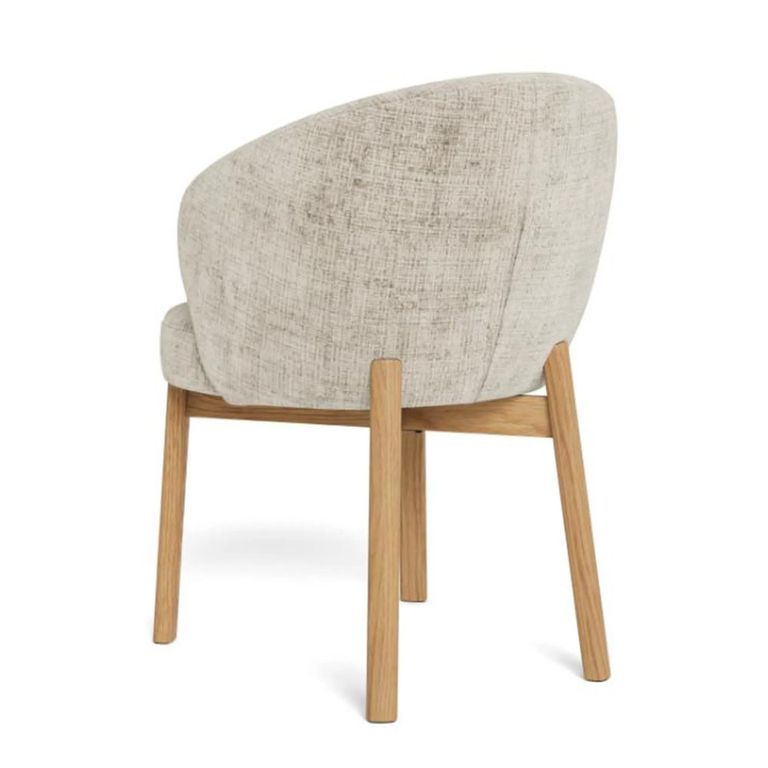 Darlene Dining Chair - Set of 2 - Beige Fabric - with Oak Legs
