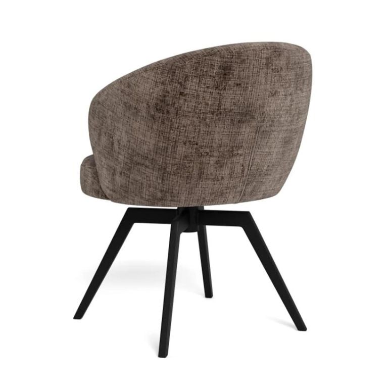 Darlene Swivel Dining Chair - Set of 2 - Dusty Brown Boucle Fabric