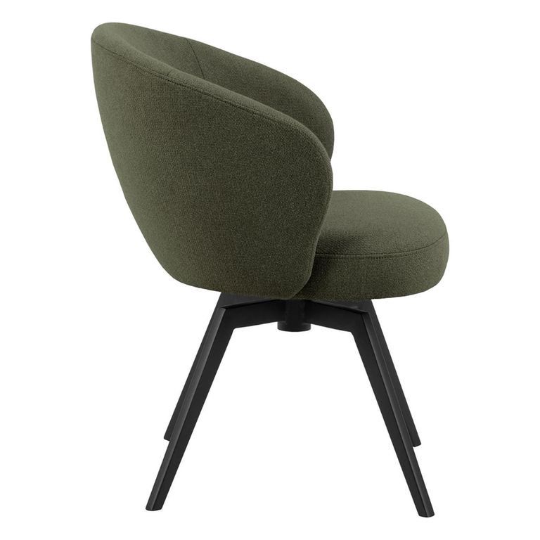 Darlene Swivel Dining Chair - Set of 2 - Green Fabric
