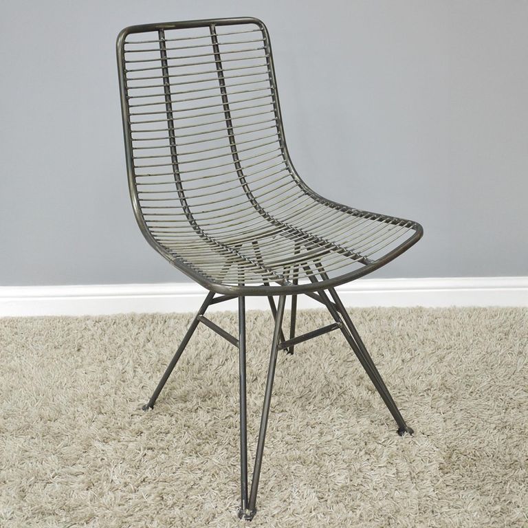 Dining Chair - Set of 2 - Black Metal