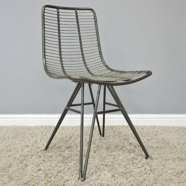 Dining Chair - Set of 2 - Black Metal