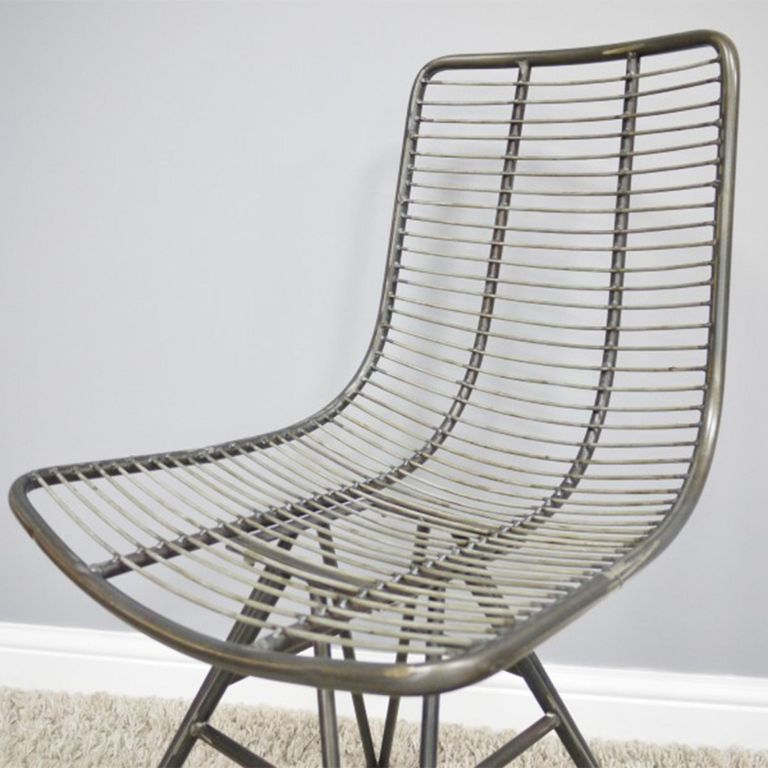 Dining Chair - Set of 2 - Black Metal