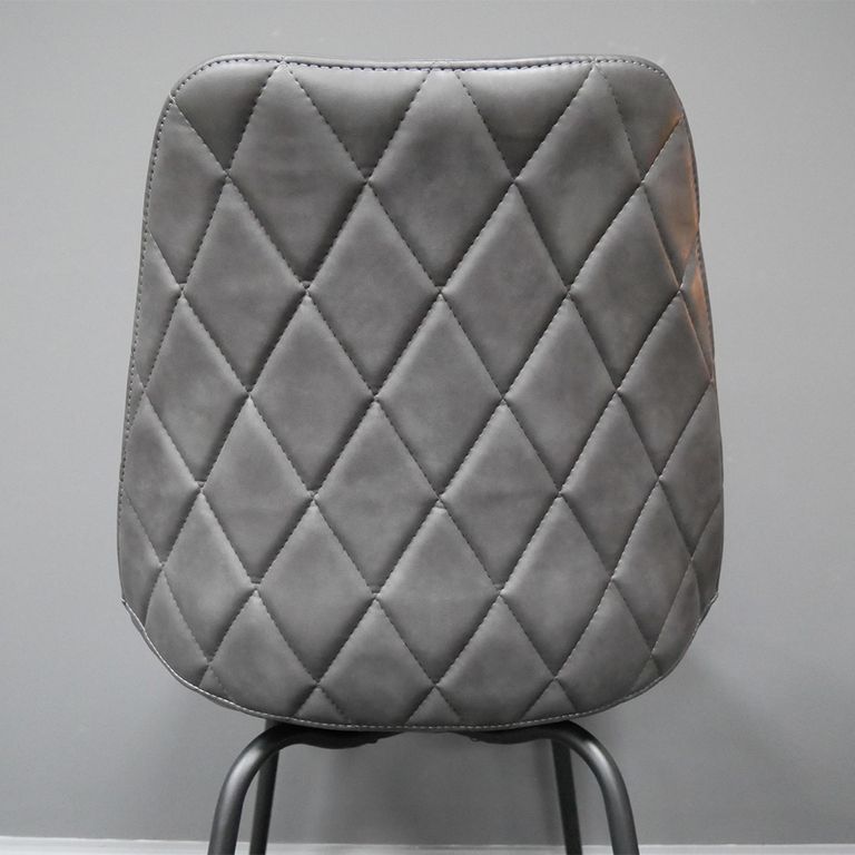 Dining Chair - Set of 2 - Dark Grey Faux Leather