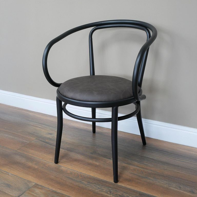 Dining Chair - Set of 2 - Grey Faux Leather