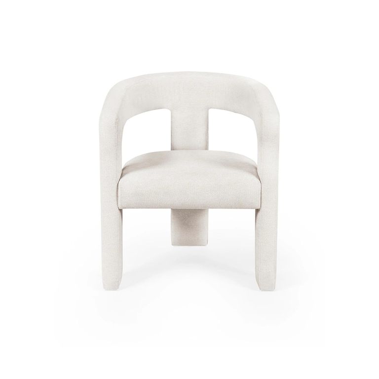 Elara Dining Armchair - Set of 2 - White Fabric