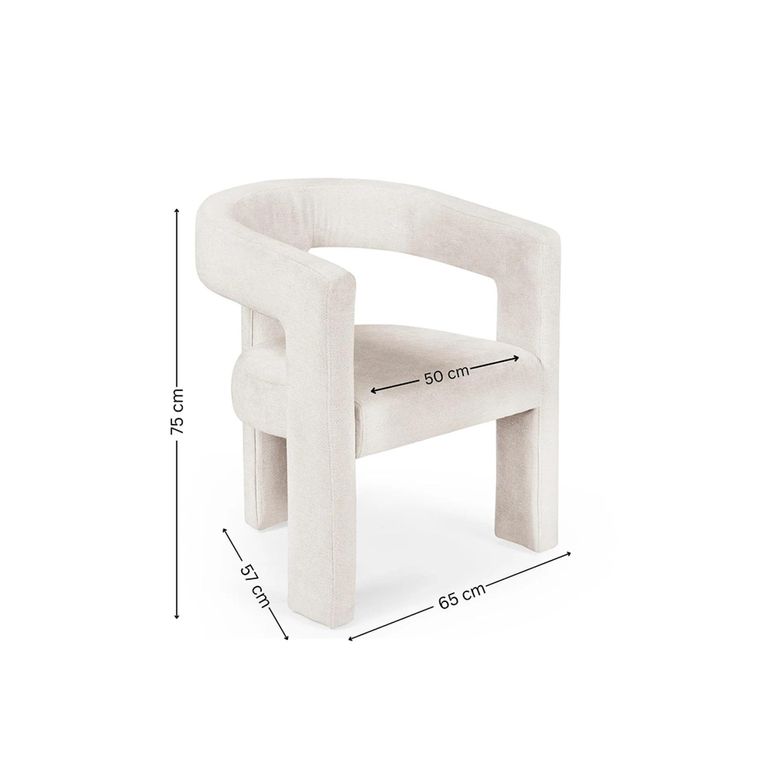 Elara Dining Armchair - Set of 2 - White Fabric