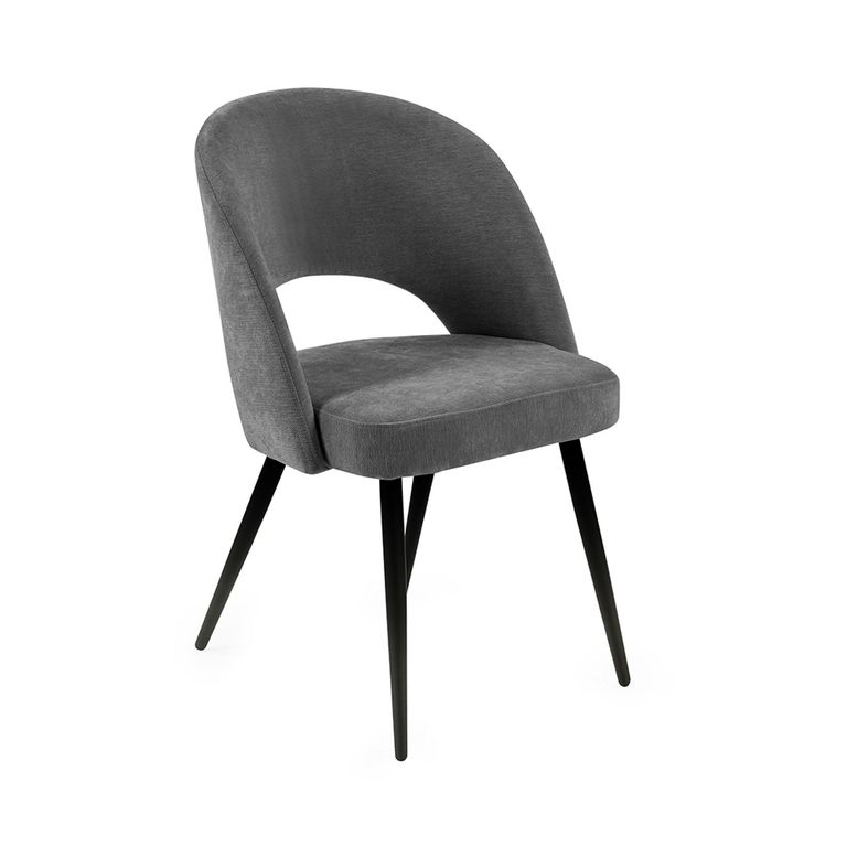 Ella Dining Chair - Set of 2 - Onyx Dark Grey Fabric