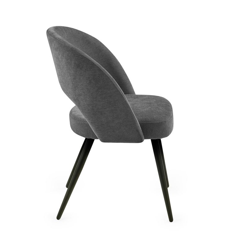 Ella Dining Chair - Set of 2 - Onyx Dark Grey Fabric