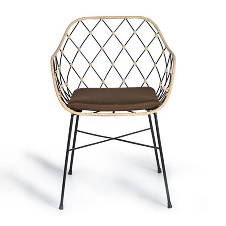 Fairbank Dining Chair - Rattan and Metal - Set of 2