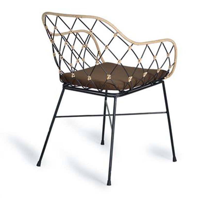 Fairbank Dining Chair - Rattan and Metal - Set of 2