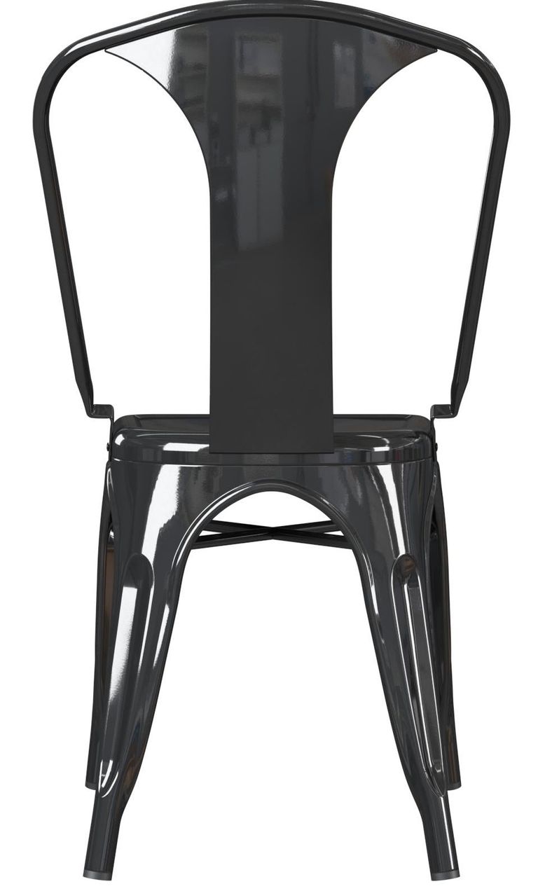 2 x Finney Black Metal Industrial Dining Chair - C009001UK