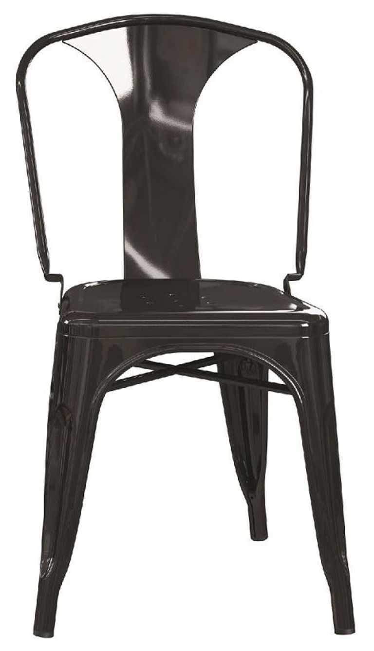 2 x Finney Black Metal Industrial Dining Chair - C009001UK