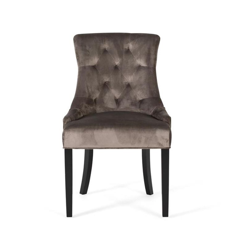 Firestone Dining Chair - Charcoal Velvet Fabric - Set of 2