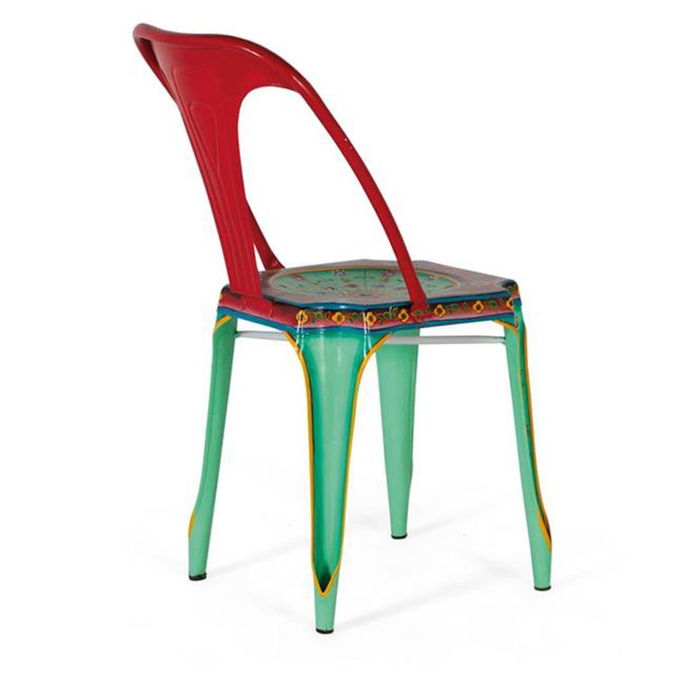 Flint Dining Chair - Painted Metal Tolix Style - Set of 2