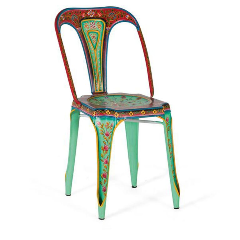 Flint Dining Chair - Painted Metal Tolix Style - Set of 2
