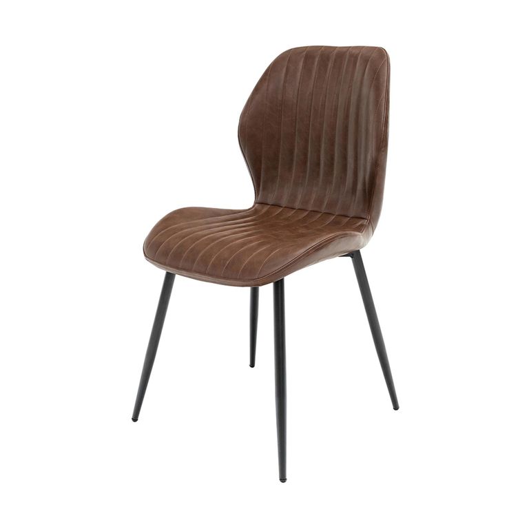 2 x Fontana Antique Tan Faux Leather Dining Chair