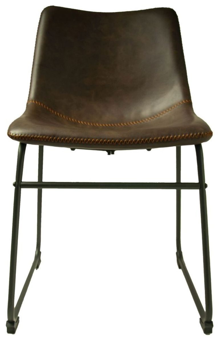 2 x Fremont Chestnut Vintage Leather Dining Chair