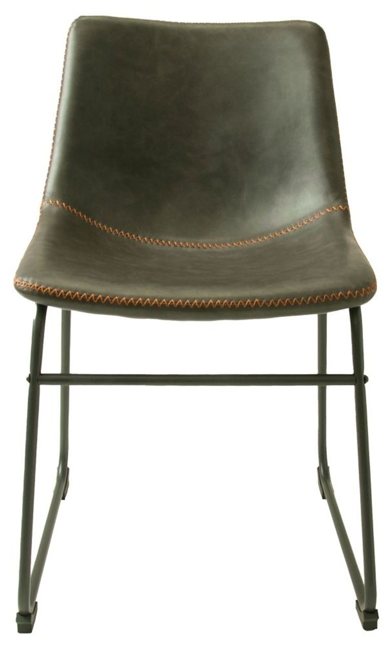 2 x Fremont Grey Vintage Leather Dining Chair