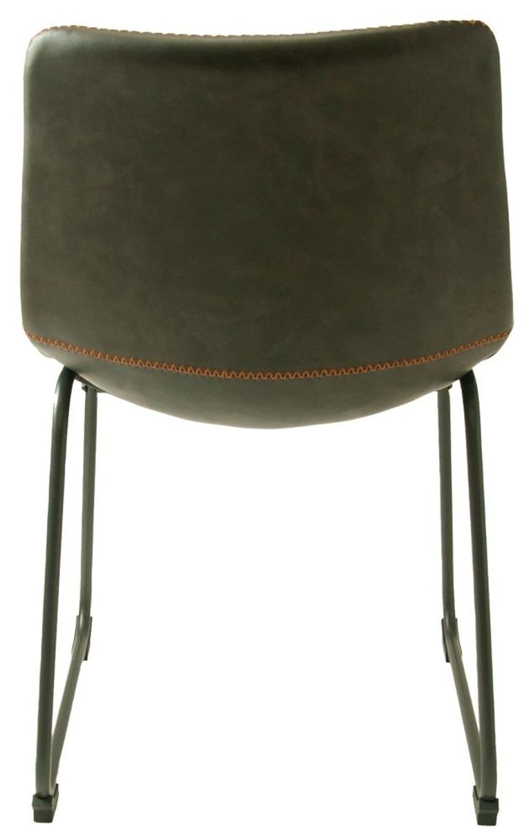 2 x Fremont Grey Vintage Leather Dining Chair