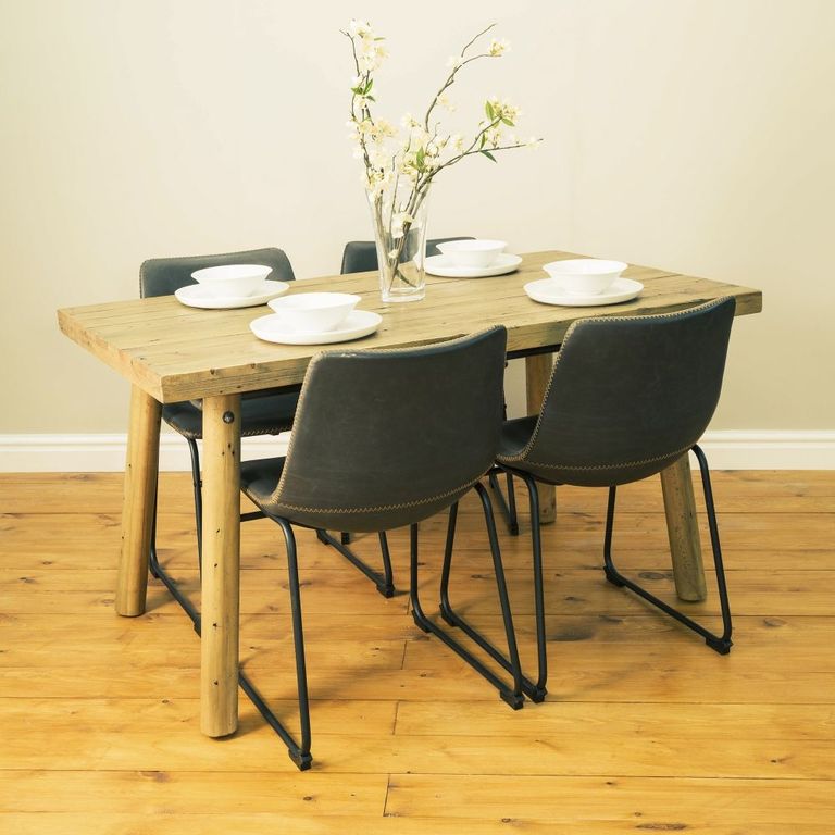 2 x Fremont Grey Vintage Leather Dining Chair