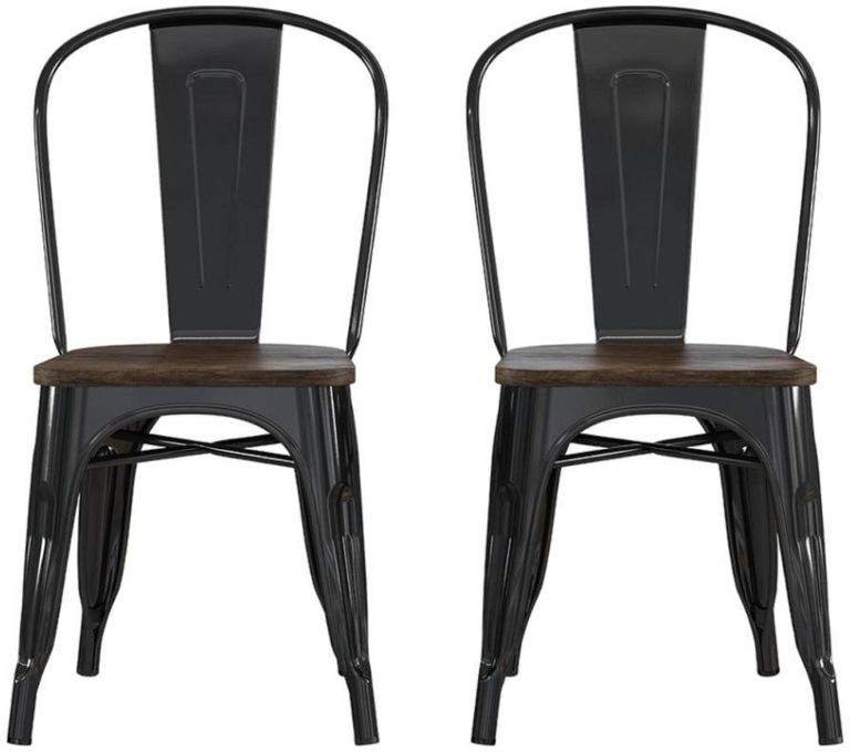 2 x Frio Black Dining Chair - C001101UK