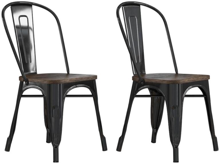 2 x Frio Black Dining Chair - C001101UK