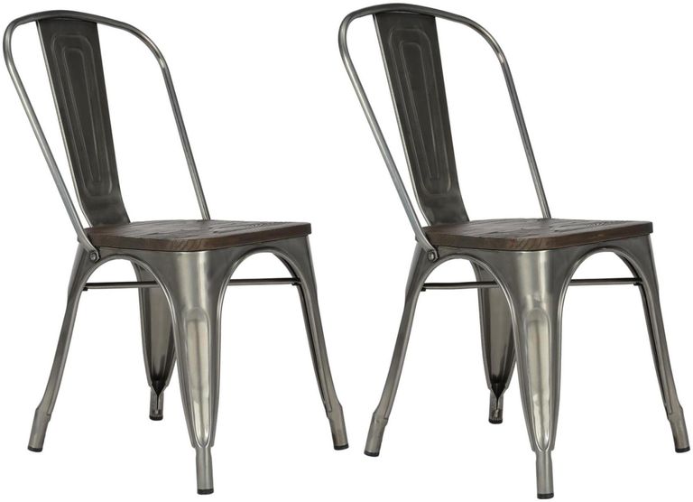 2 x Frio Gun Metal Dining Chair - C001105UK