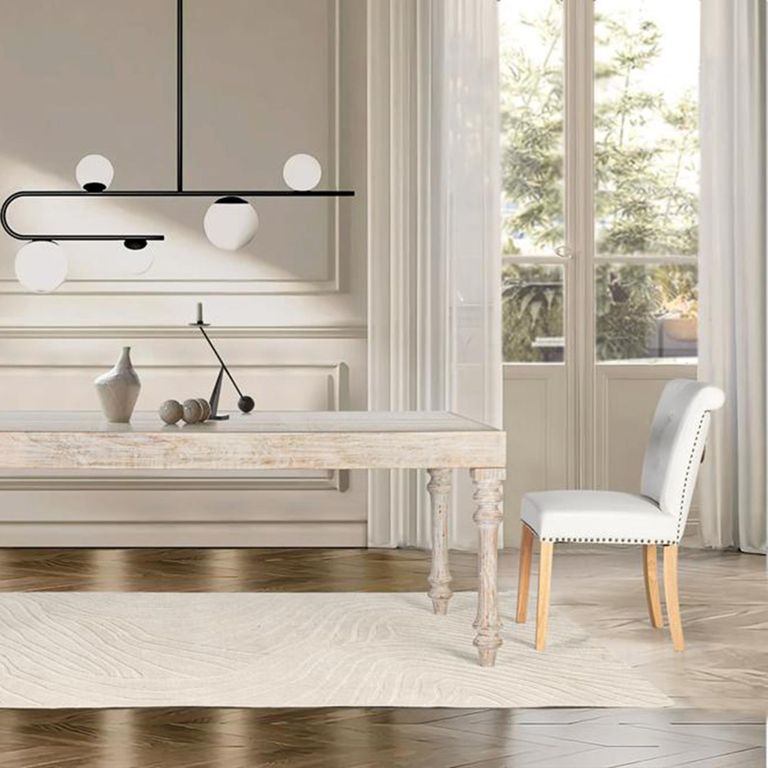 Gower Dining Chair - Light Beige Fabric - Set of 2