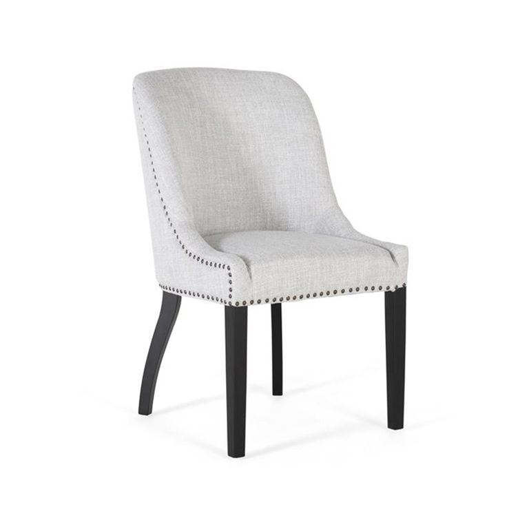 Gower Dining Chair - Light Grey Fabric - Set of 2