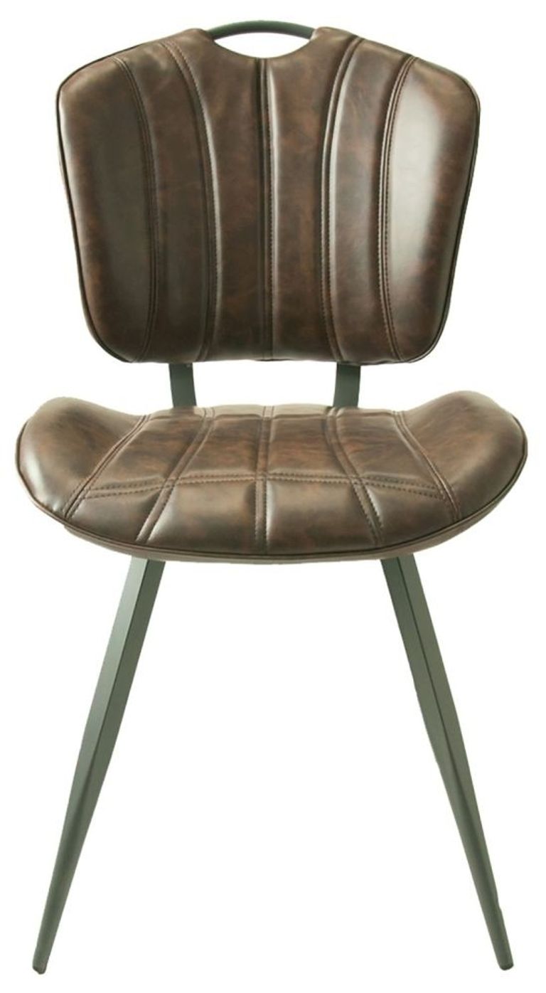 2 x Gustavia Chestnut Vintage Leather Dining Chair