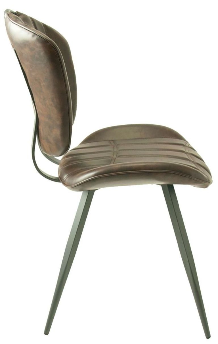 2 x Gustavia Chestnut Vintage Leather Dining Chair